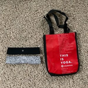 2 Lululemon Headbands + a Reusable Lululemon Bag